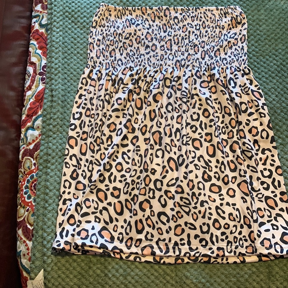 Leopard print top strapless
